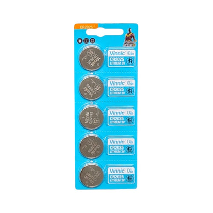 Vinnic CR2025 Lithium Coin Cell Battery 3V - 5 Pack