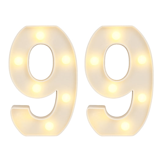 Motarro Led Numbers Light 22cm - 2 Pack - White Number 9