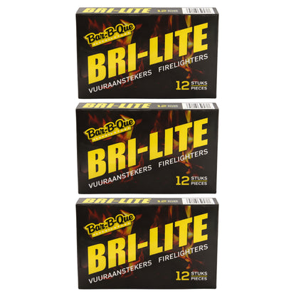 Bri-Lite Individually Wrapped Fire Lighters 12-pieces - 3 Pack