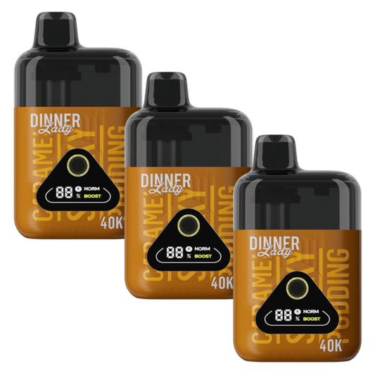 Dinner Lady Rechargeable Vape - Dessert Collection - 40K - 3 Pack - Caramel Pudding
