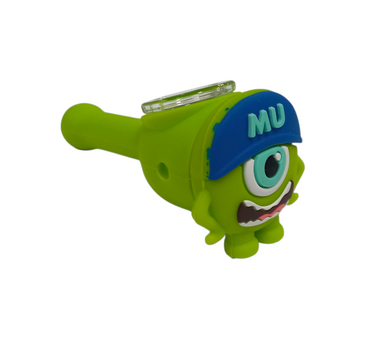 Silicone Rasta Pipe - Cartoon Faces - Blue