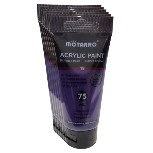 Motarro - Acrylic Paint - 75ml - 6 Pack - Deep Purple
