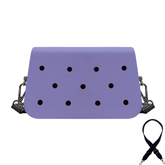 Coco EVA Croc Crossbody Bag - Lightweight Waterproof Shoulder Bag - Pastel Purple
