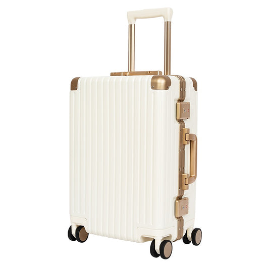 Classic Aluminum Frame Travel Suitcase - White - 26.0'
