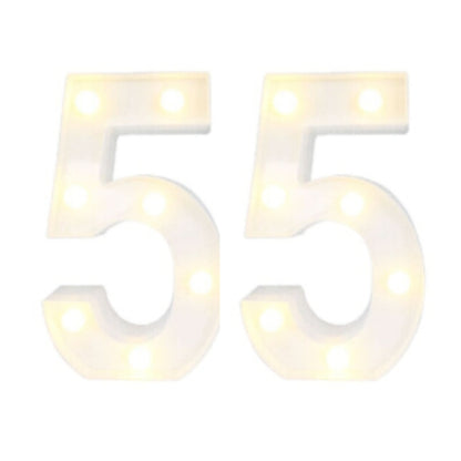 Motarro Led Numbers Light 22cm - 2 Pack - White Number 5