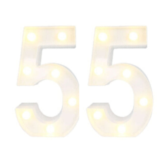 Motarro Led Numbers Light 22cm - 2 Pack - White Number 5