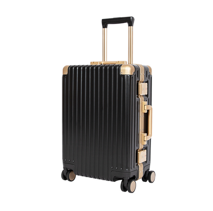 Classic Aluminum Frame Travel Suitcase - Black - 20'