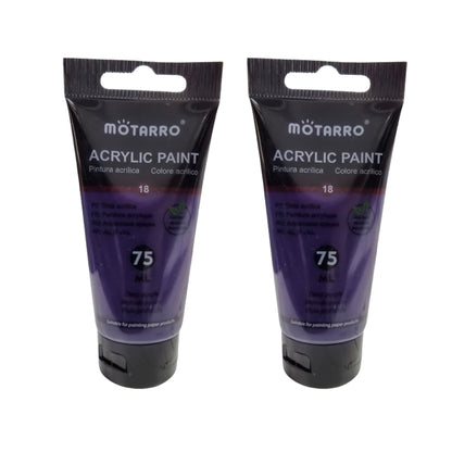 Motarro Acrylic Paint 75ml - 2 Pack - Deep Purple