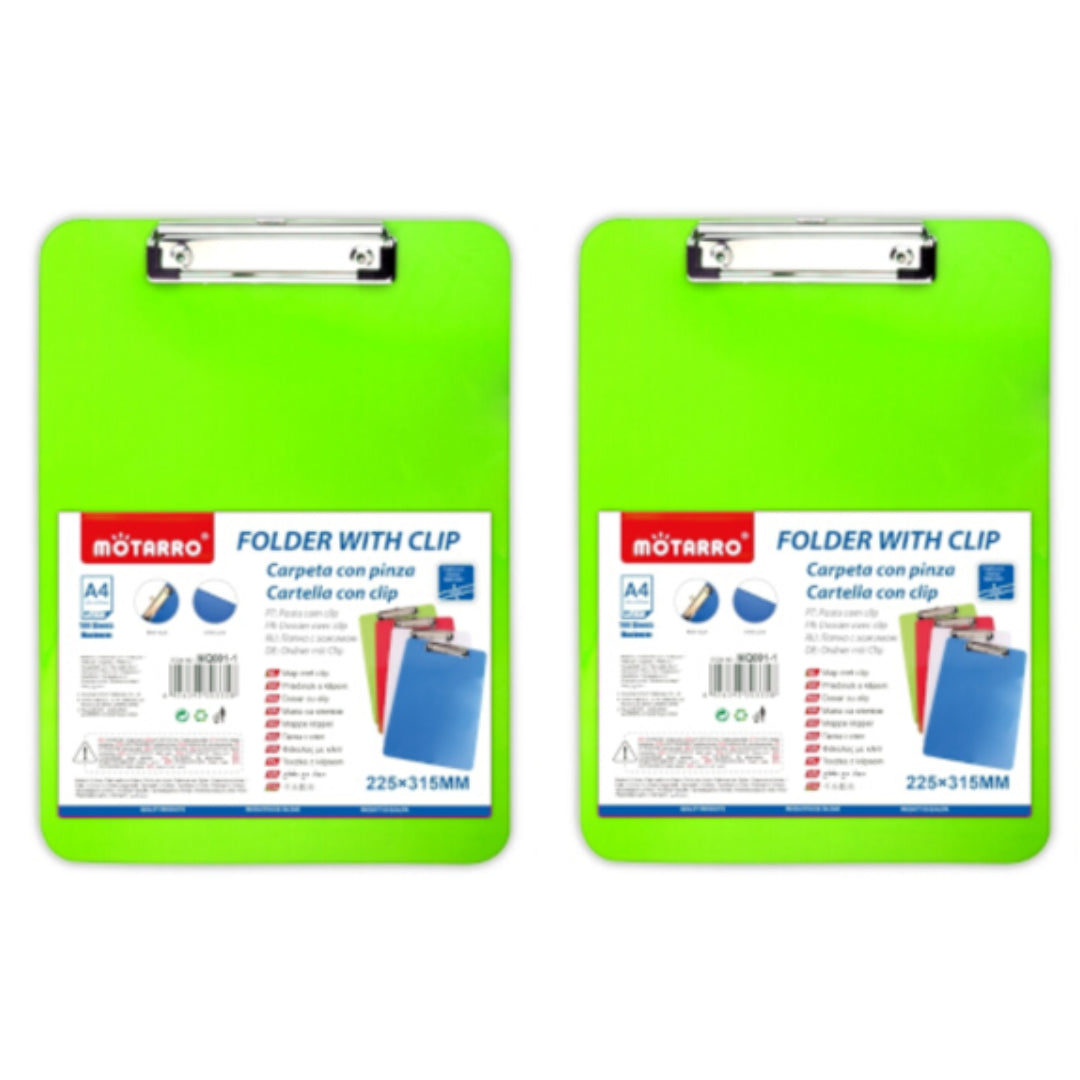 Motarro Clipboard 315x225mm - 2 Pack - Green