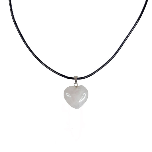 Earth Stone Collection - Heart Rose Quartz Stone Necklace