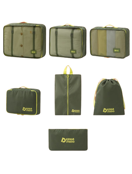 Design Studio - 7 Piece Travel Packing Organizer Set - Green