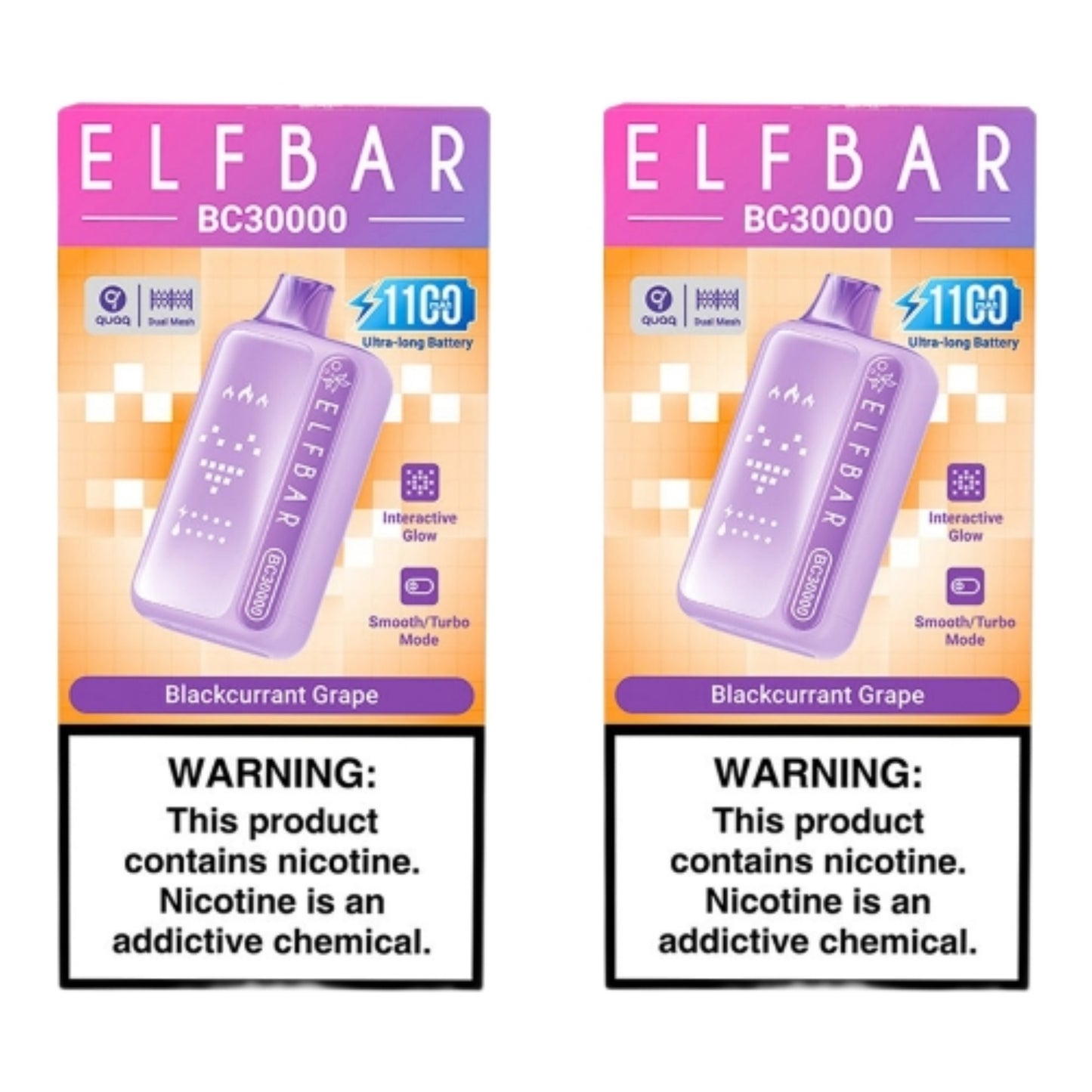 Elf Bar BC30000 Disposable Vape - Blackcurrant Grape (Pack of 2)