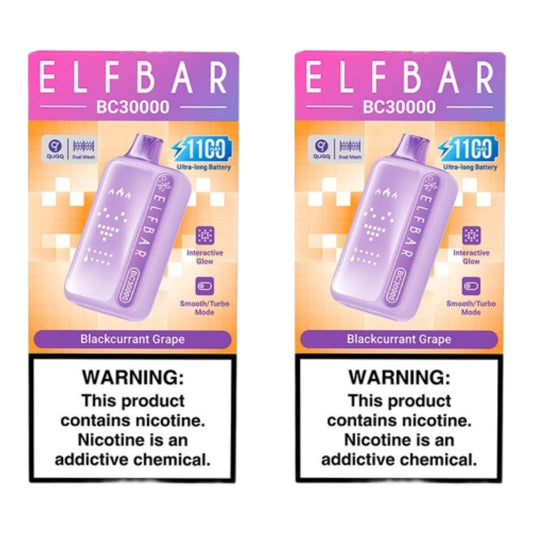 Elf Bar BC30000 Disposable Vape - Blackcurrant Grape (Pack of 2)