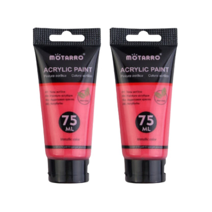 Motarro Acrylic Paint Metallic 75ml - Dark Pink 2 Pack