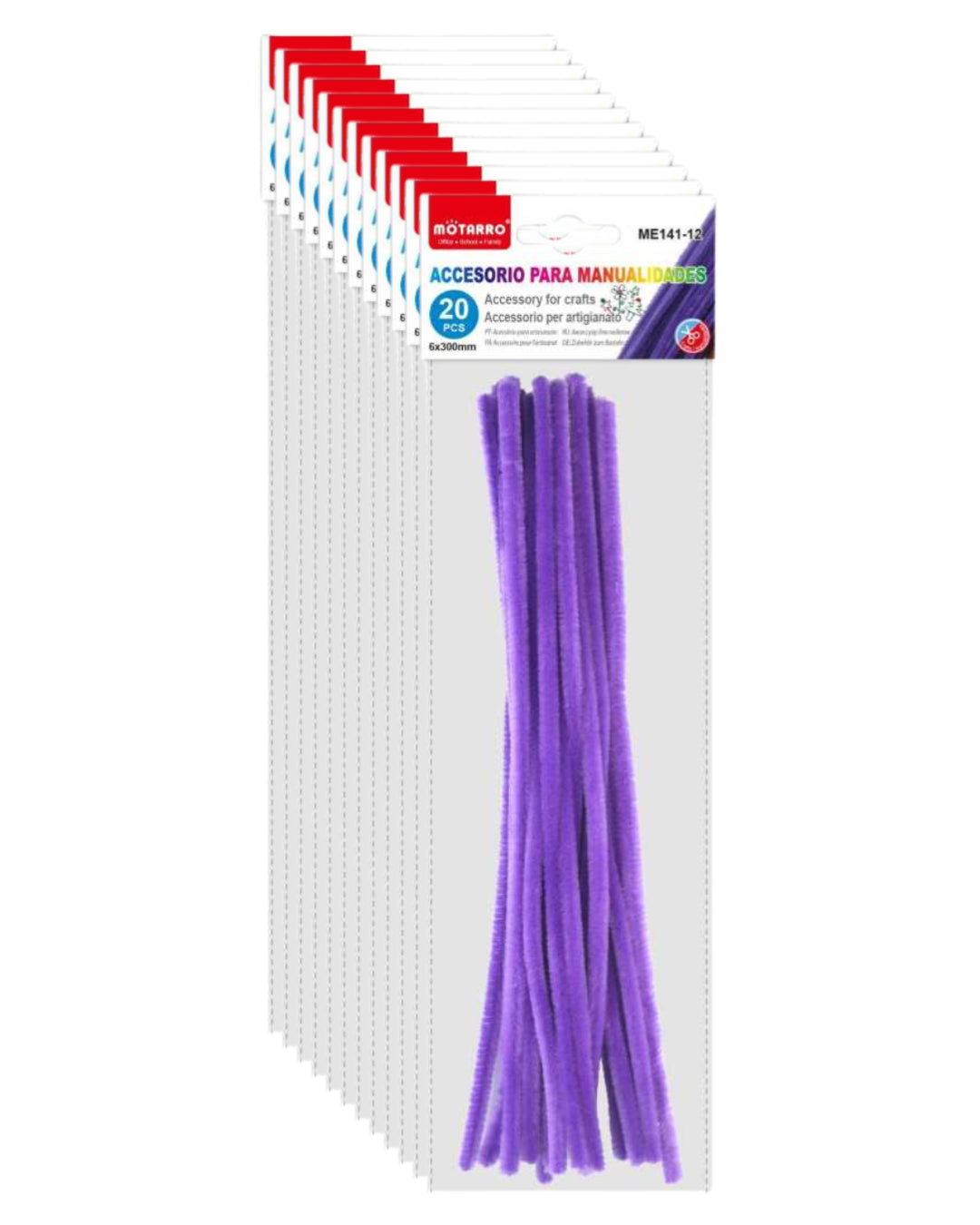 Motarro - Chenille Stems 6mmx30cm 20PCS Purple 12 Pack