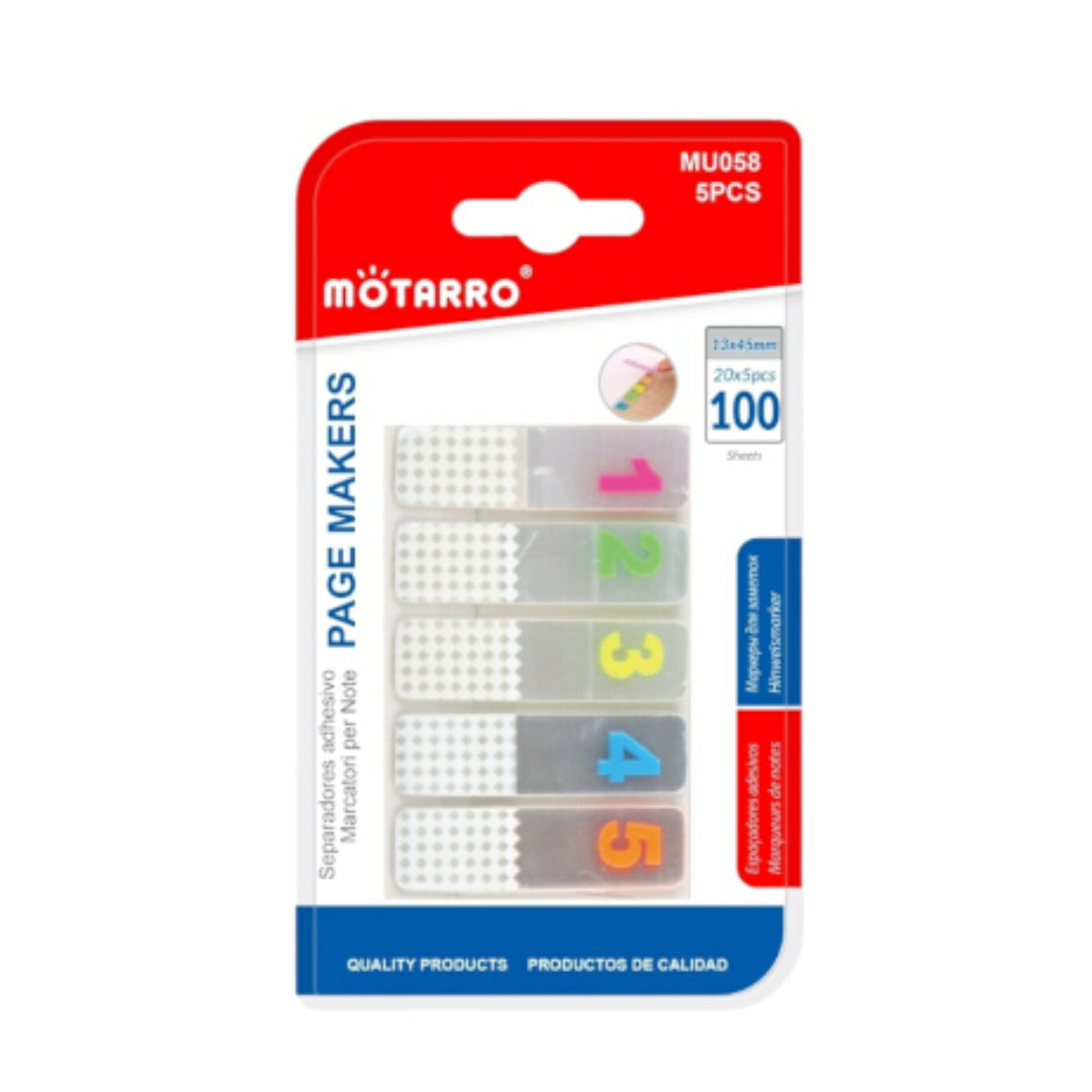 Motarro Page Markers 20x5 PCS - Numbers