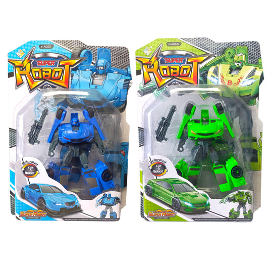 Super Robot Action Figures - 2 Pack - Blue & Green