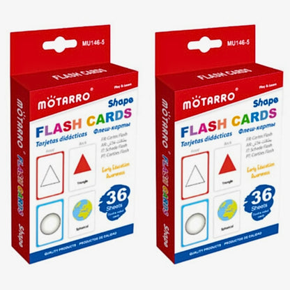 Motarro Flash Cards 36 Sheets - 2 Pack - Shapes