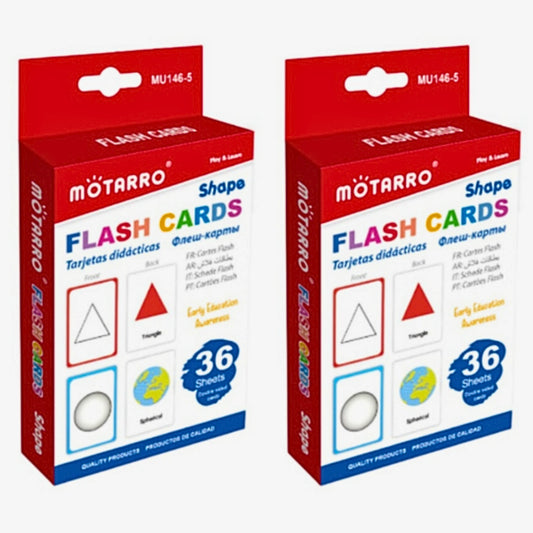 Motarro Flash Cards 36 Sheets - 2 Pack - Shapes