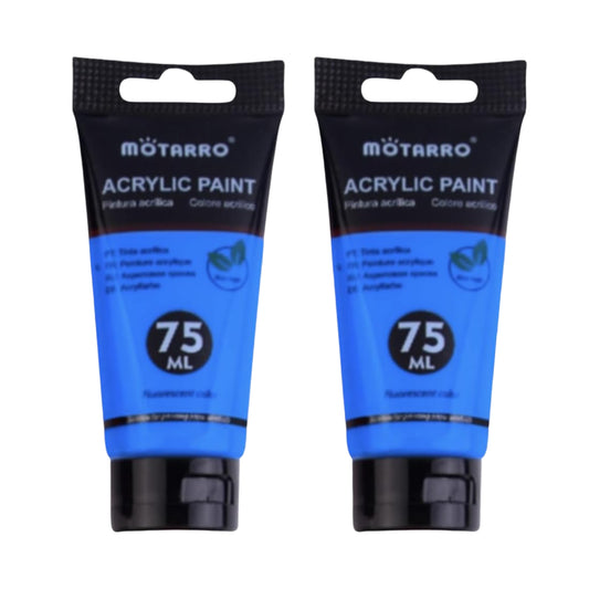 Acrylic Fluorescent Paint 75ml - 2 Pack - Blue