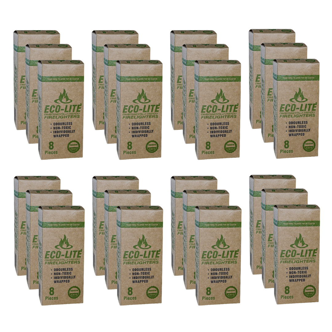 Eco-lite Firelighters 8pc - 24 Pack - Eco-Friendly Fire Starters