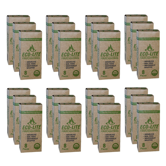 Eco-lite Firelighters 8pc - 24 Pack - Eco-Friendly Fire Starters