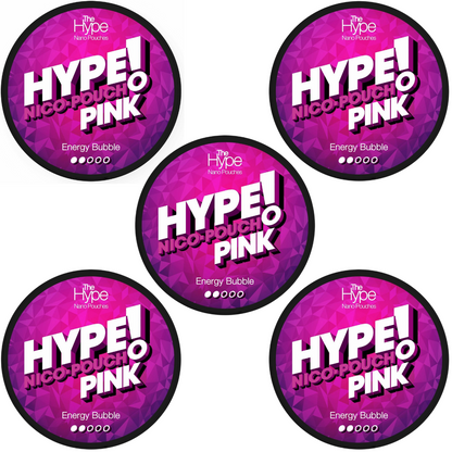 Hype Nicotine Pouches - 15 Nano Pouches 8mg - 5 Pack - Energy Bubble