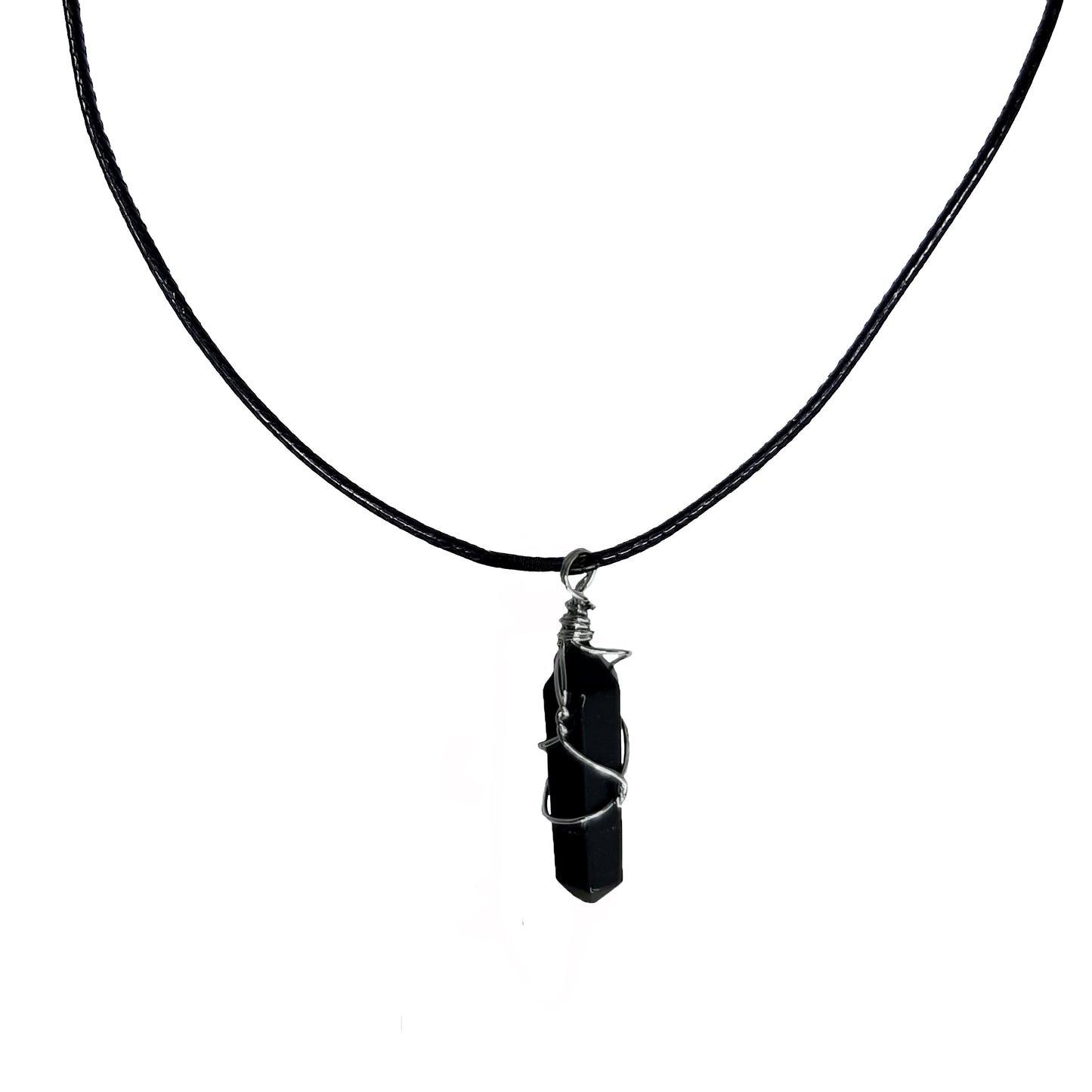 Earth Stone Collection - Wire Wrapped Onyx Stone Necklace