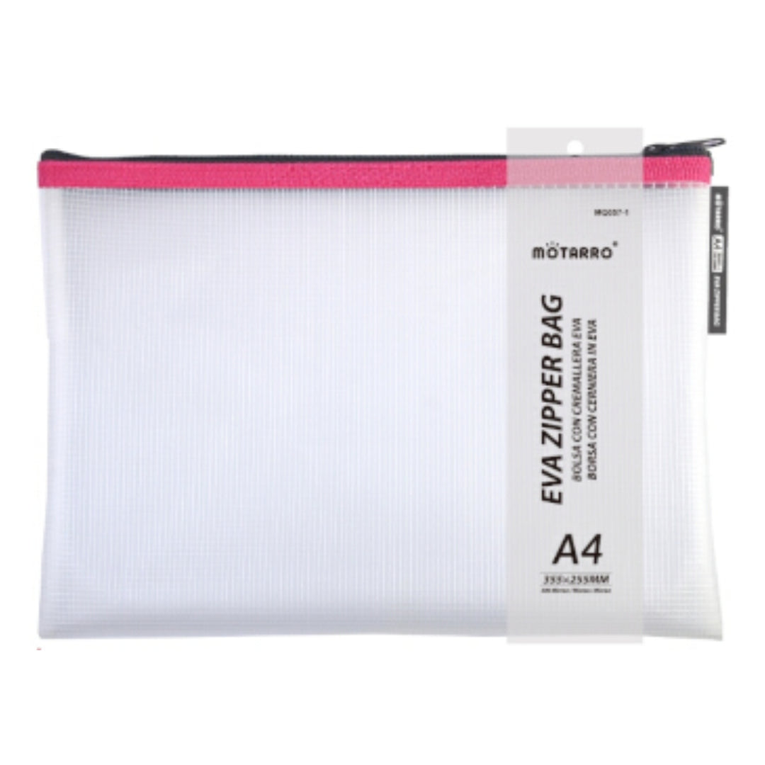 Motarro Eva Zipping Bag A4 355x255mm - Pink