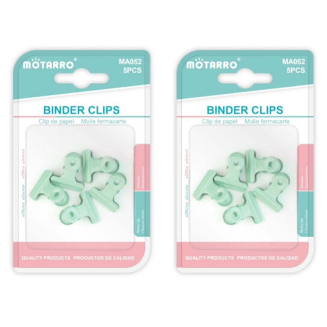 Motarro Binder Clips Pack 5PC - 2 Pack - Green