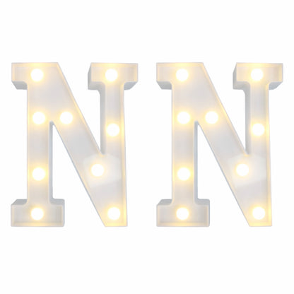 Motarro Led Letter Light 22cm - 2 Pack - White Letter N