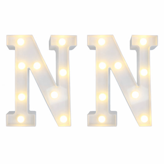 Motarro Led Letter Light 22cm - 2 Pack - White Letter N