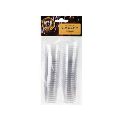 Open Bar- Clear Plastic Shot Glasses