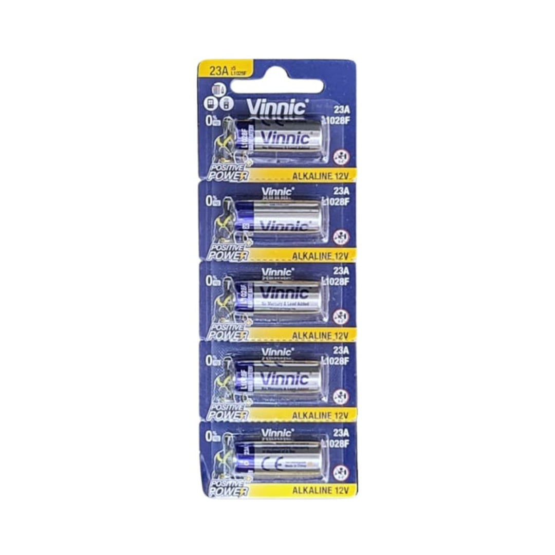 Vinnic Alkaline 12V A23 Remote Battery - 5 Pack