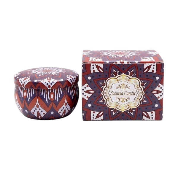 Artisan Soy Wax Scented Tin Candle - Mandala Purple