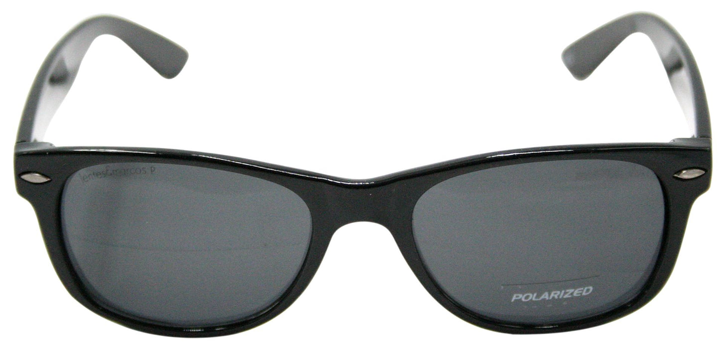Lentes and Marcos "Prince-Lorenz" Polarised/UV400 Black Wayfarer Sunglasses