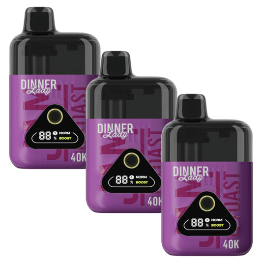 Dinner Lady Rechargeable Vape - Dessert Collection - 40K - 3 Pack - Jam on Toast