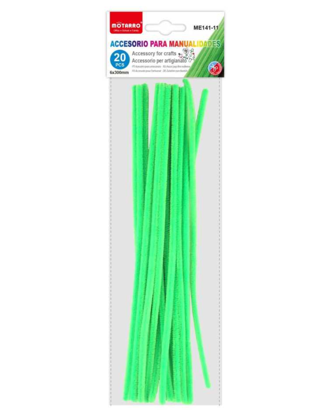 Motarro - Chenille Stems 6mmx30cm 20PCS Grass Green
