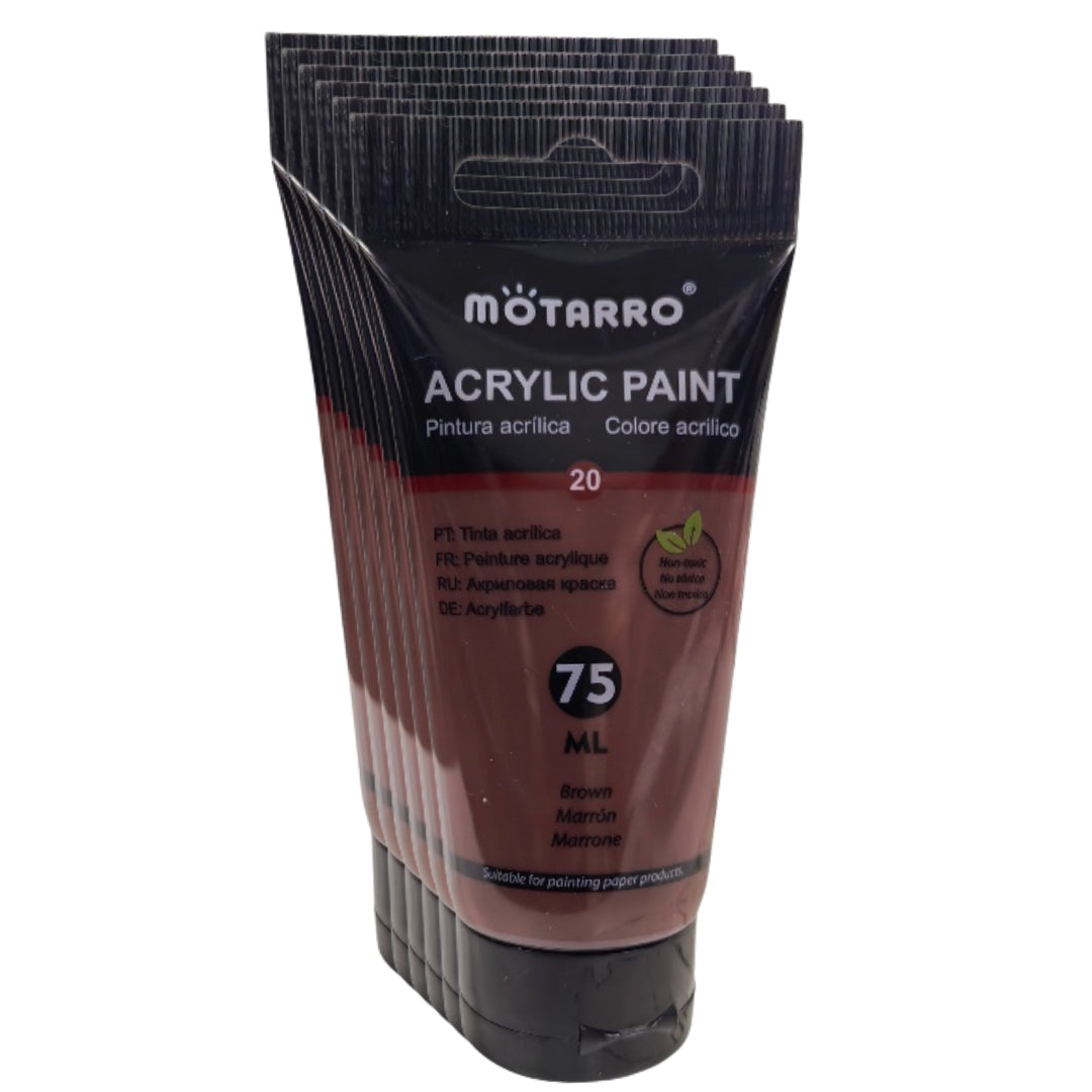 Motarro - Acrylic Paint - 75ml - 6 Pack - Brown