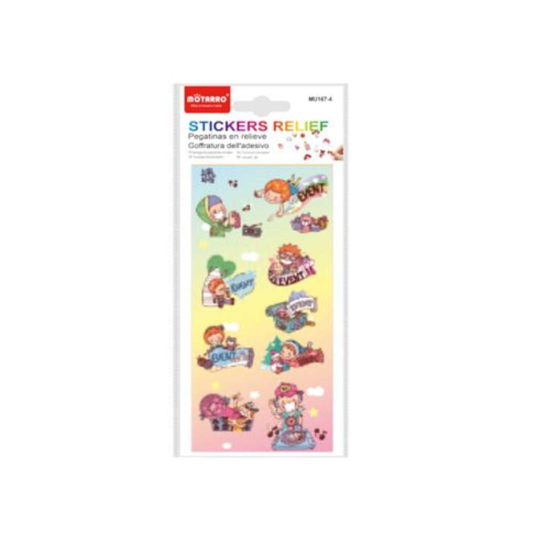 Motarro Stickers Relief 1 Sheet - Kids