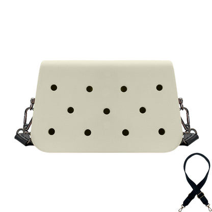 Coco EVA Croc Crossbody Bag - Lightweight Waterproof Shoulder Bag - Beige