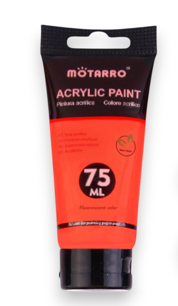 Mottaro Fluorescent Acrylic paint 75ml - Orange Pink