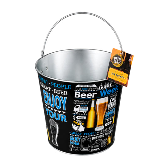 Open Bar Ice Bucket with Bottle Opener - Blue