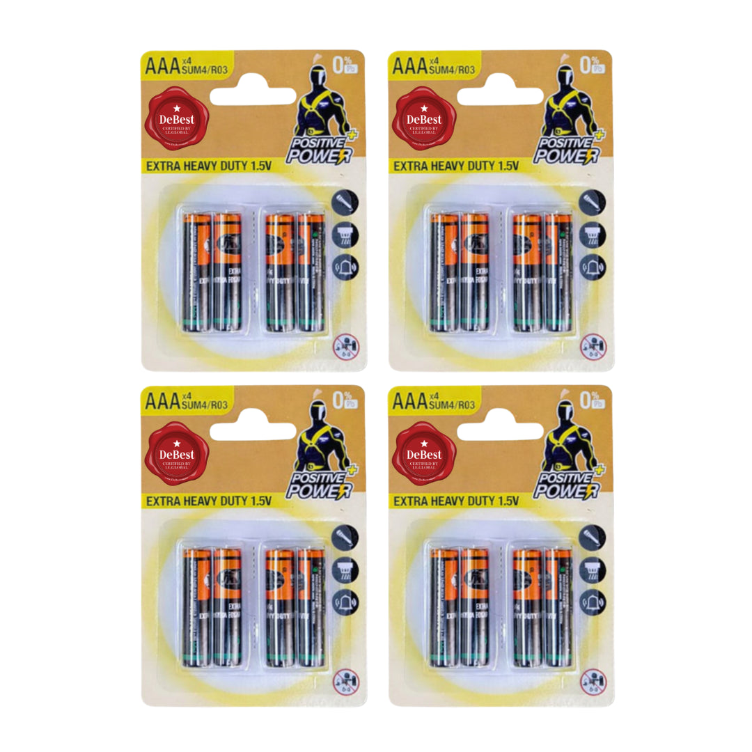 Debest Zinc Chloride AAA Battery 1.5V 4PC - 4 Pack