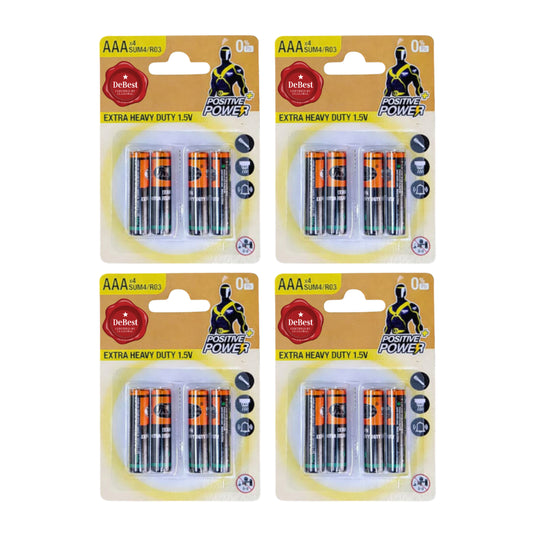 Debest Zinc Chloride AAA Battery 1.5V 4PC - 4 Pack