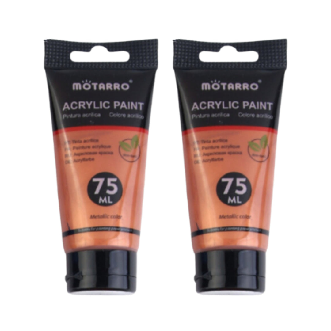 Motarro Acrylic Paint Metallic 75ml - Bronze 2 Pack