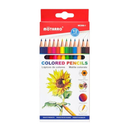 Motarro Colour Pencils -12 Colours - Bold Colours