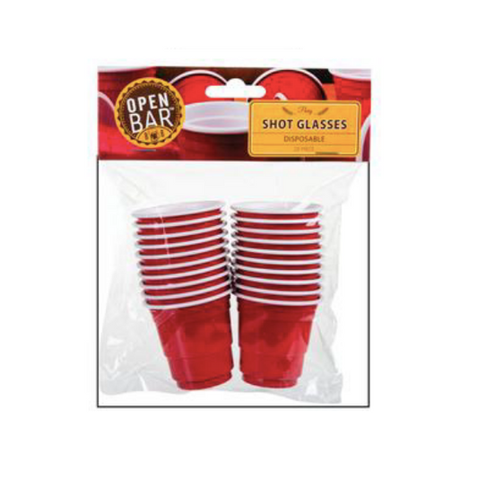 Open Bar - Red Paper Shot Glasses