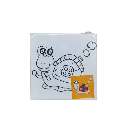 Keep Smiling Printed Canvas with Paint - 14.5 × 14.5 cm - Snail