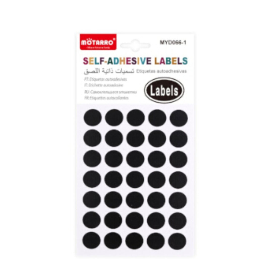 Motarro Self Adhesive Labels 5 Sheets - Black
